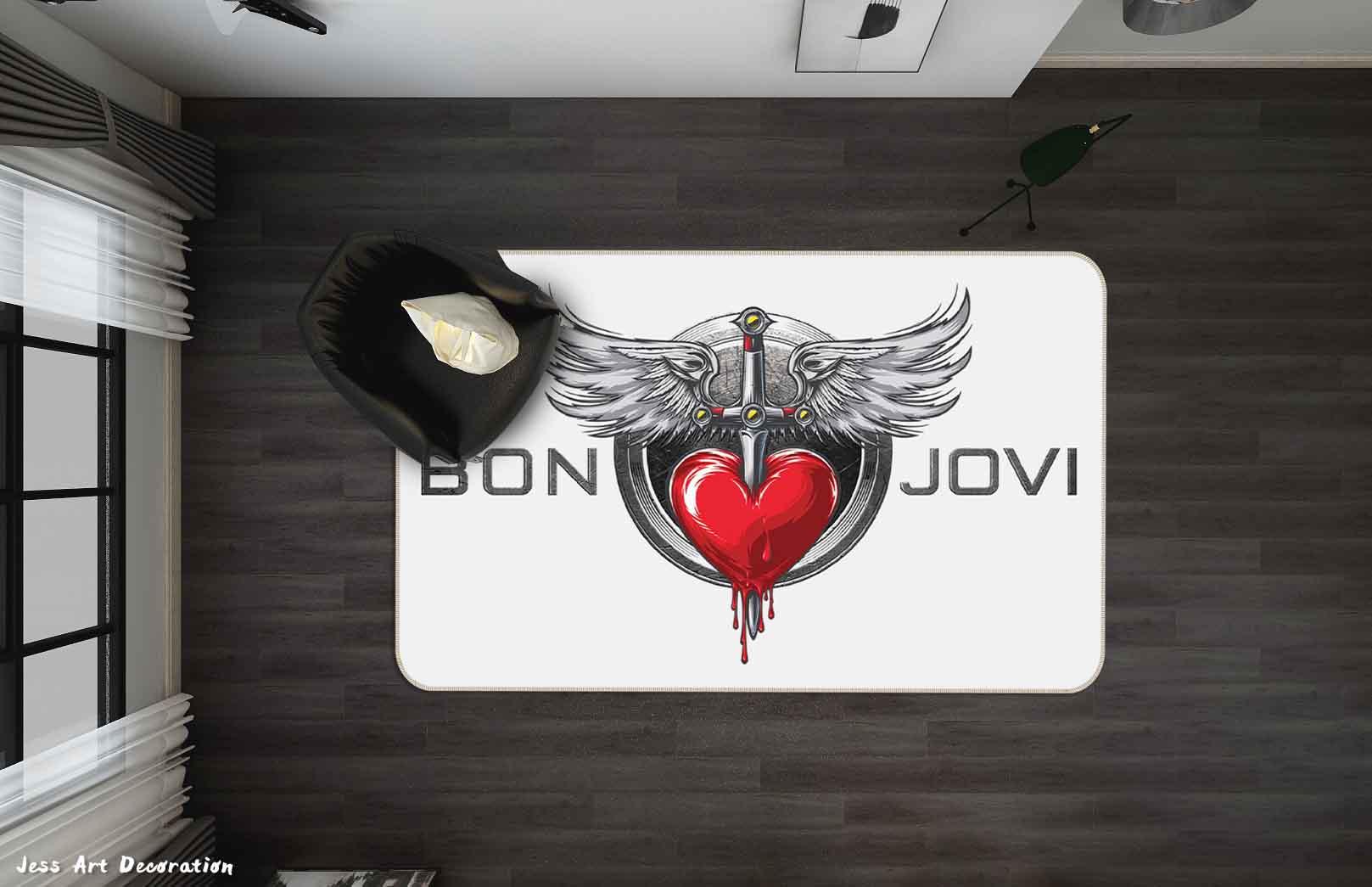 3D Bon Jovi Non-Slip Rug Mat 67- Jess Art Decoration