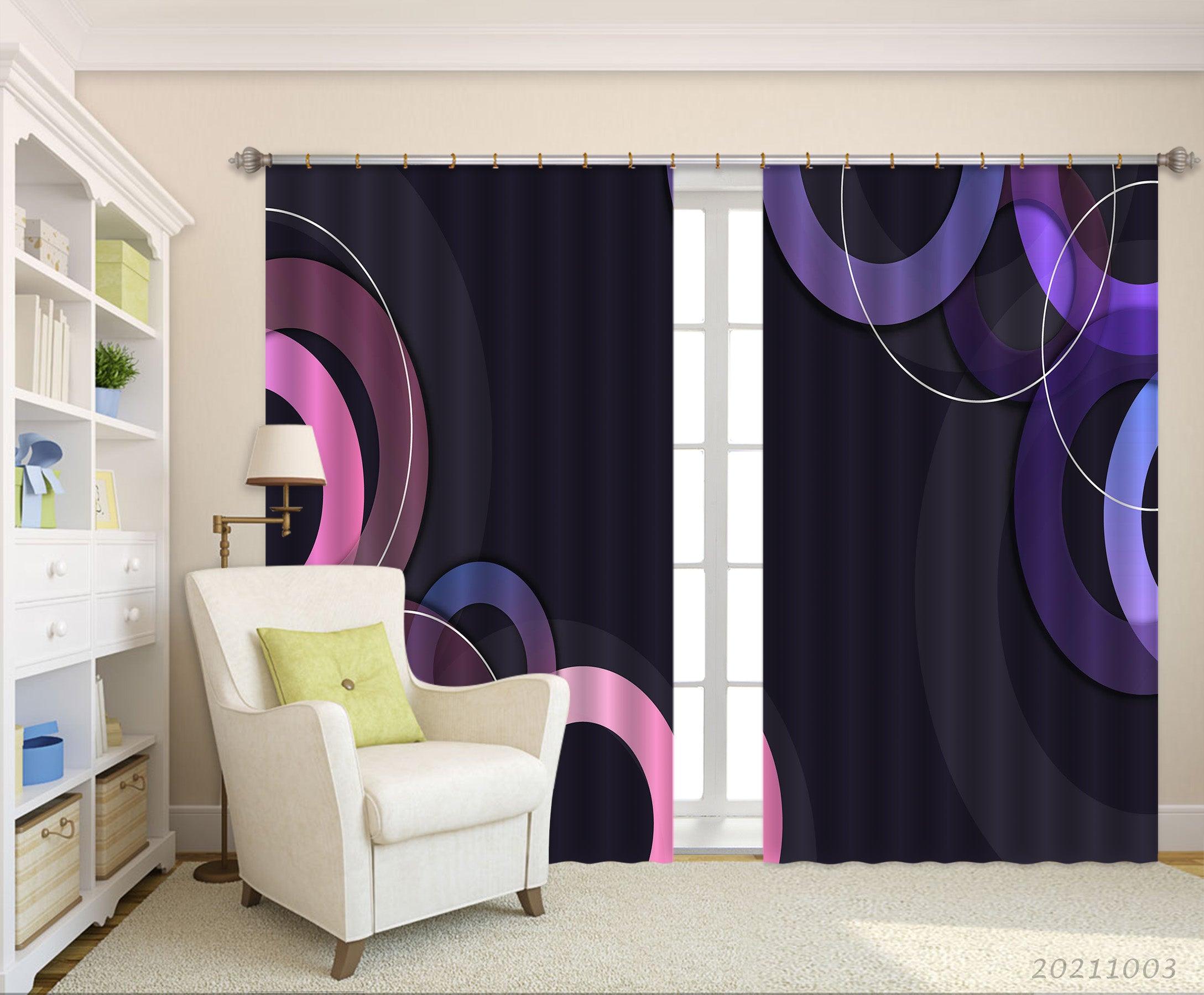 3D Abstract Art Geometric Background Curtains and Drapes LQH 172- Jess Art Decoration