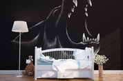 3D black wolf howl wall mural wallpaper 73- Jess Art Decoration