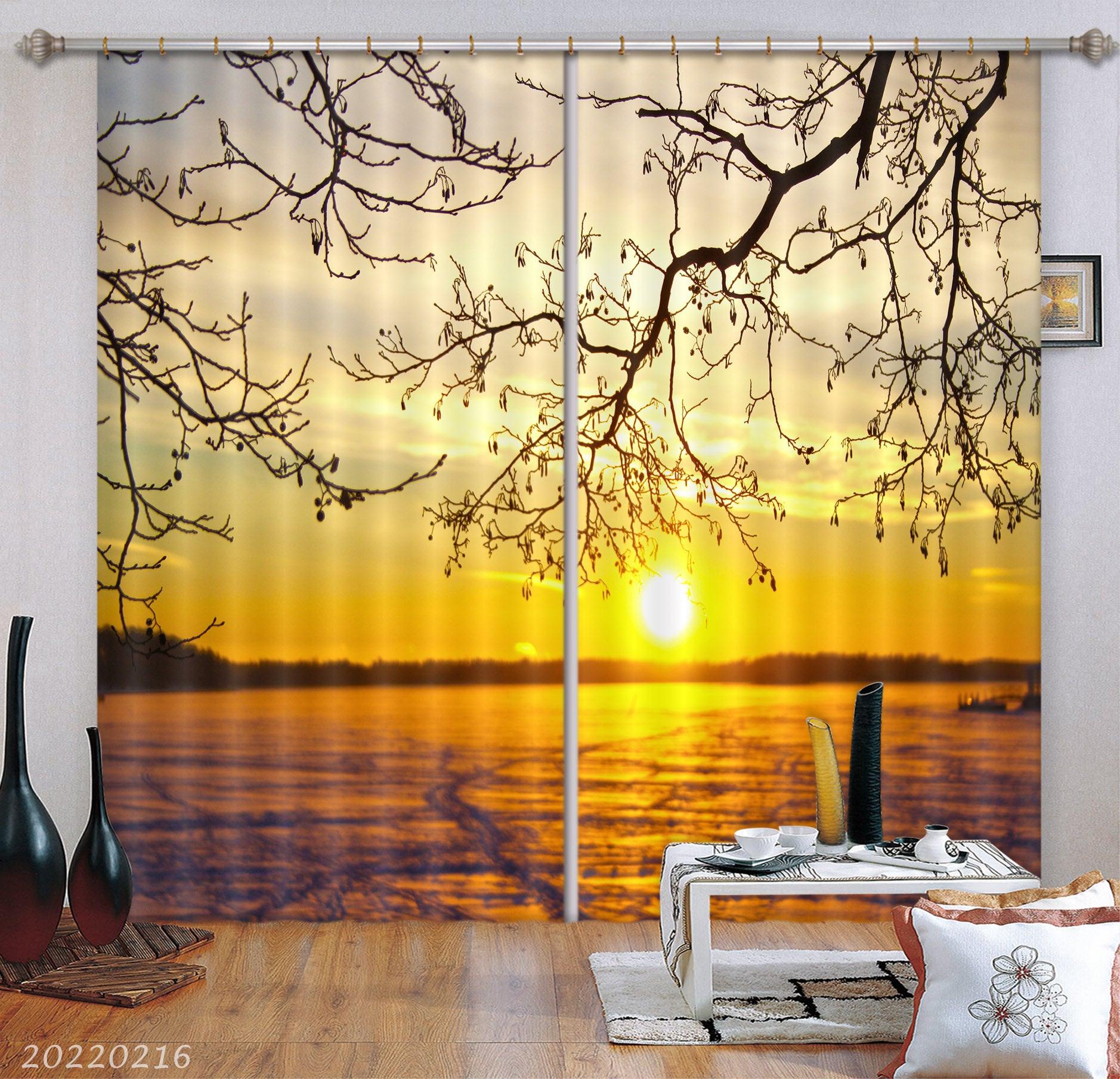 3D Woods Night Stars Colorful Sky Curtains and Drapes GD 2098- Jess Art Decoration