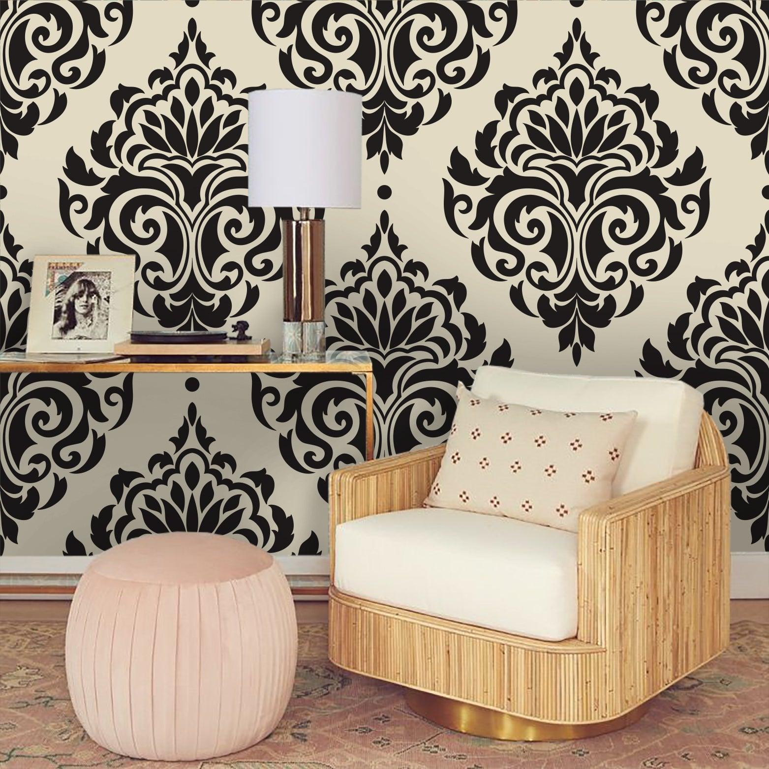 3D Black Floral Pattern Wall Mural Wallpaper 82- Jess Art Decoration