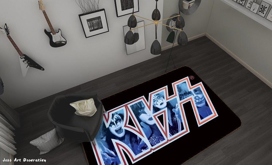 3D Kiss Rock Band Non-Slip Rug Mat 1- Jess Art Decoration