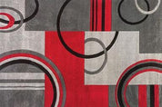 3D Abstract Red Geometric Pattern Non-Slip Rug Mat- Jess Art Decoration