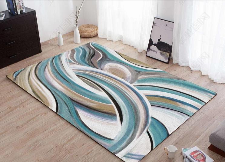 3D Abstract Green Stripe Pattern Non-Slip Rug Mat 10- Jess Art Decoration