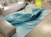 3D Hand Painted Blue Feathers Non-Slip Rug Mat 97- Jess Art Decoration