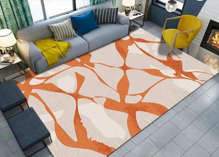 3D Abstract Orange Geometric Texture Non-Slip Rug Mat 38- Jess Art Decoration