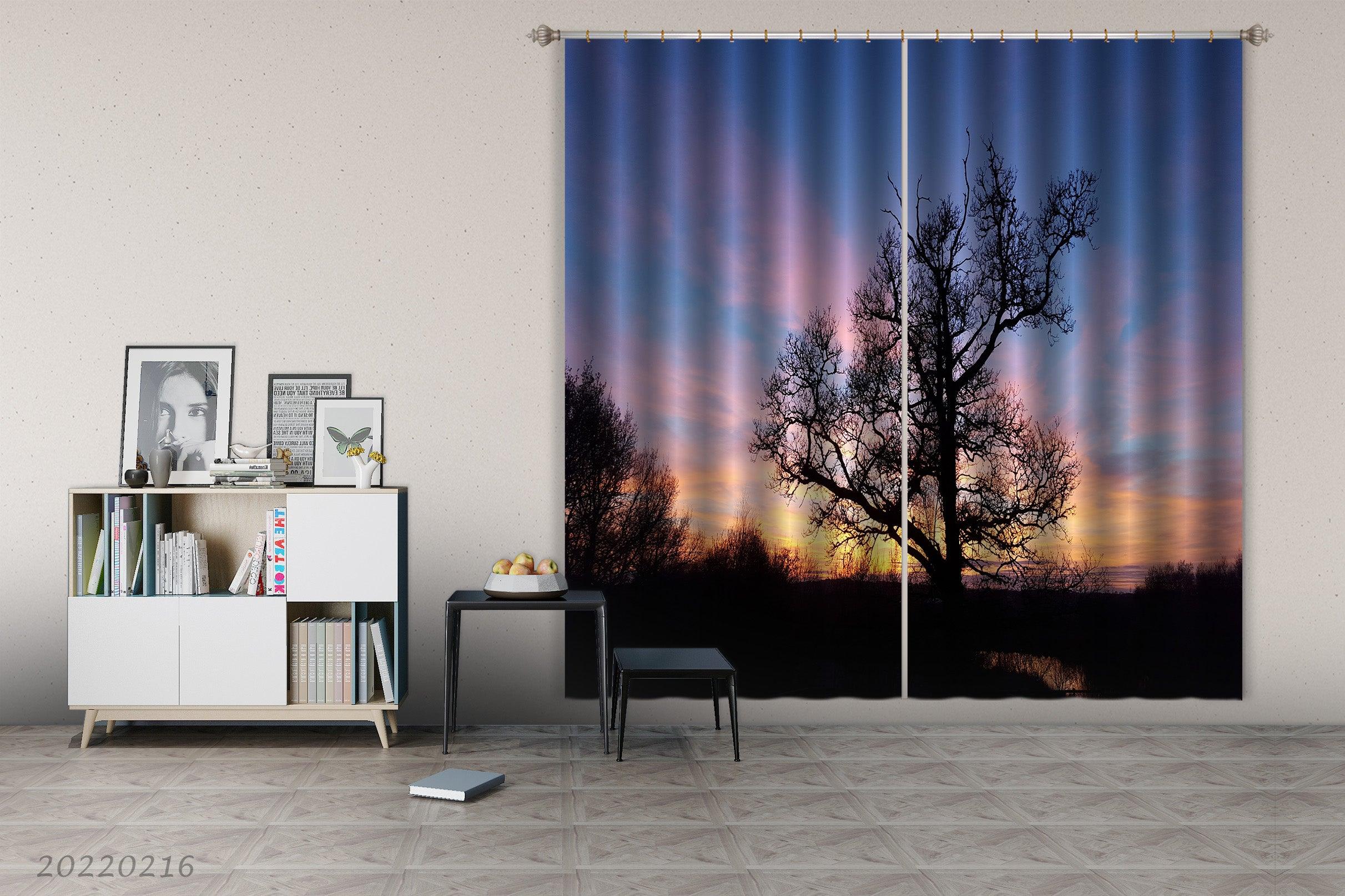 3D Woods Golden Sky Cloud Curtains and Drapes GD 2221- Jess Art Decoration