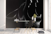 3D black wolf howl wall mural wallpaper 73- Jess Art Decoration