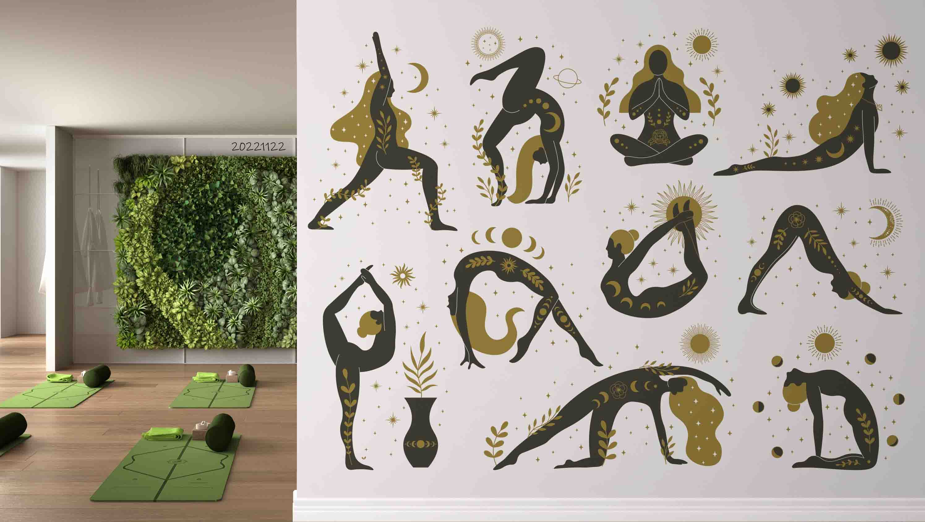 3D Female Yoga Poses Sets Wall Mural Wallpaper GD 2521 – Jessartdecoration