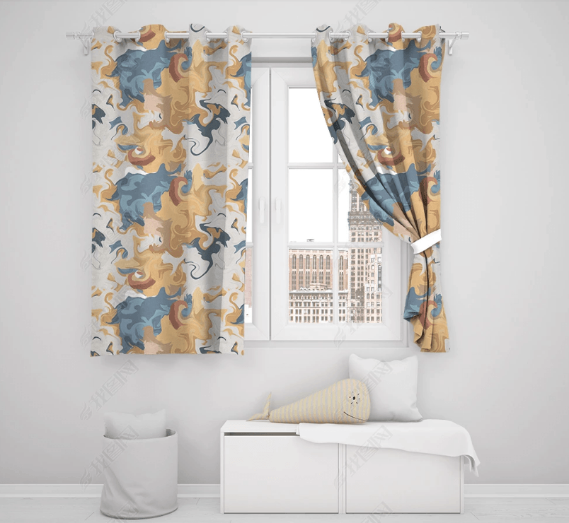 3D Abstract Artistic Pattern Curtains and Drapes LQH 138- Jess Art Decoration
