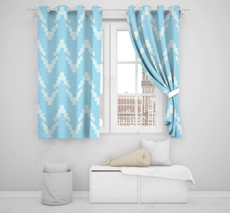 3D Abstract Blue Art Geometric Pattern Curtains and Drapes LQH 43- Jess Art Decoration