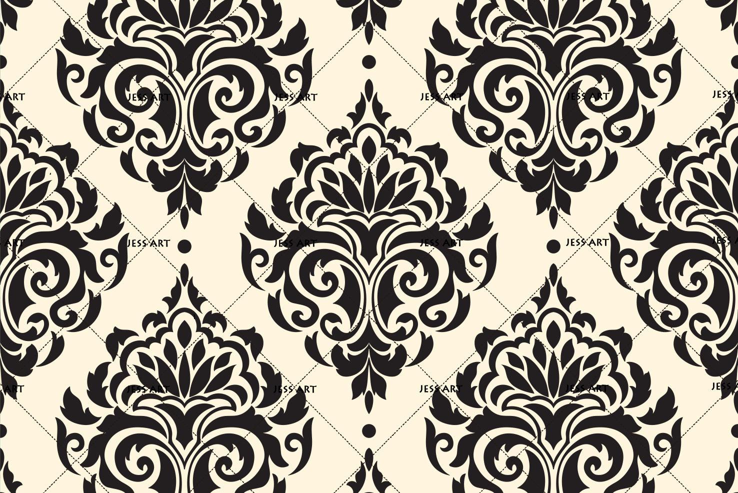 3D Black Floral Pattern Wall Mural Wallpaper 82- Jess Art Decoration