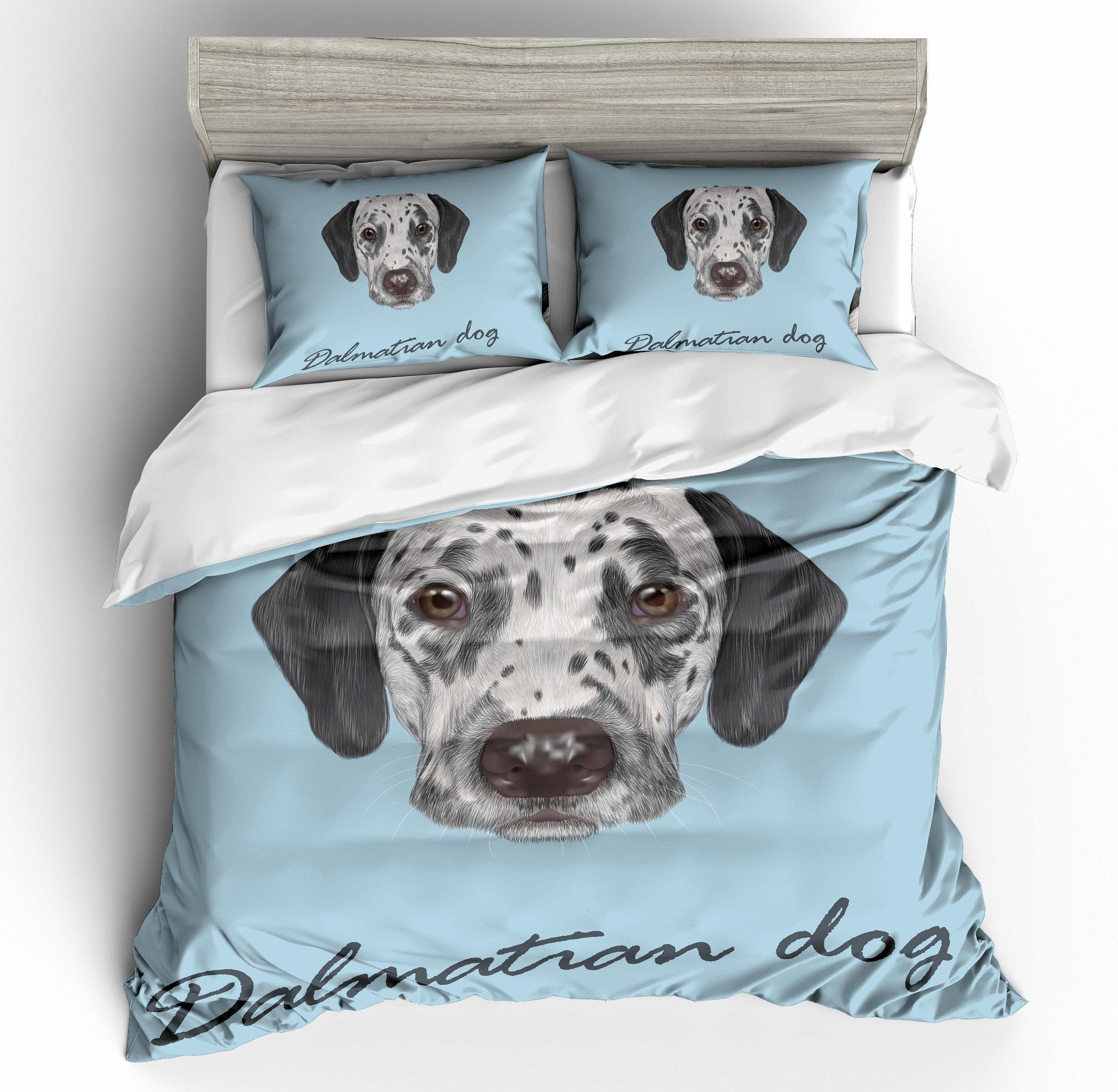 3D Dalmatian Bedding Set Quilt Cover Quilt Duvet Cover Pillowcases Personalized  Bedding Queen  King  Full  Double 3 Pcs- Jess Art Decoration