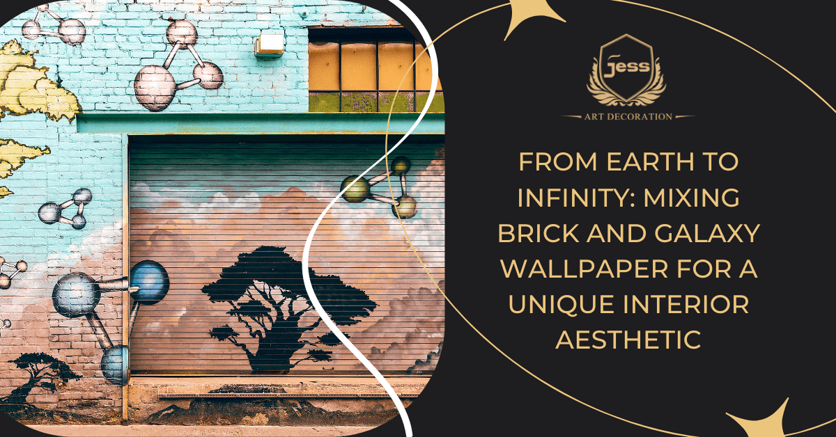 From Earth to Infinity: Mixing Brick and Galaxy Wallpaper for a Unique Interior Aesthetic - Jessartdecoration