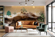 3D Gold Landscape Oil Painting Wallpaper Wall Mural Wall Decor Wall Art Wall Sticker Remoable Wallpaper 3
