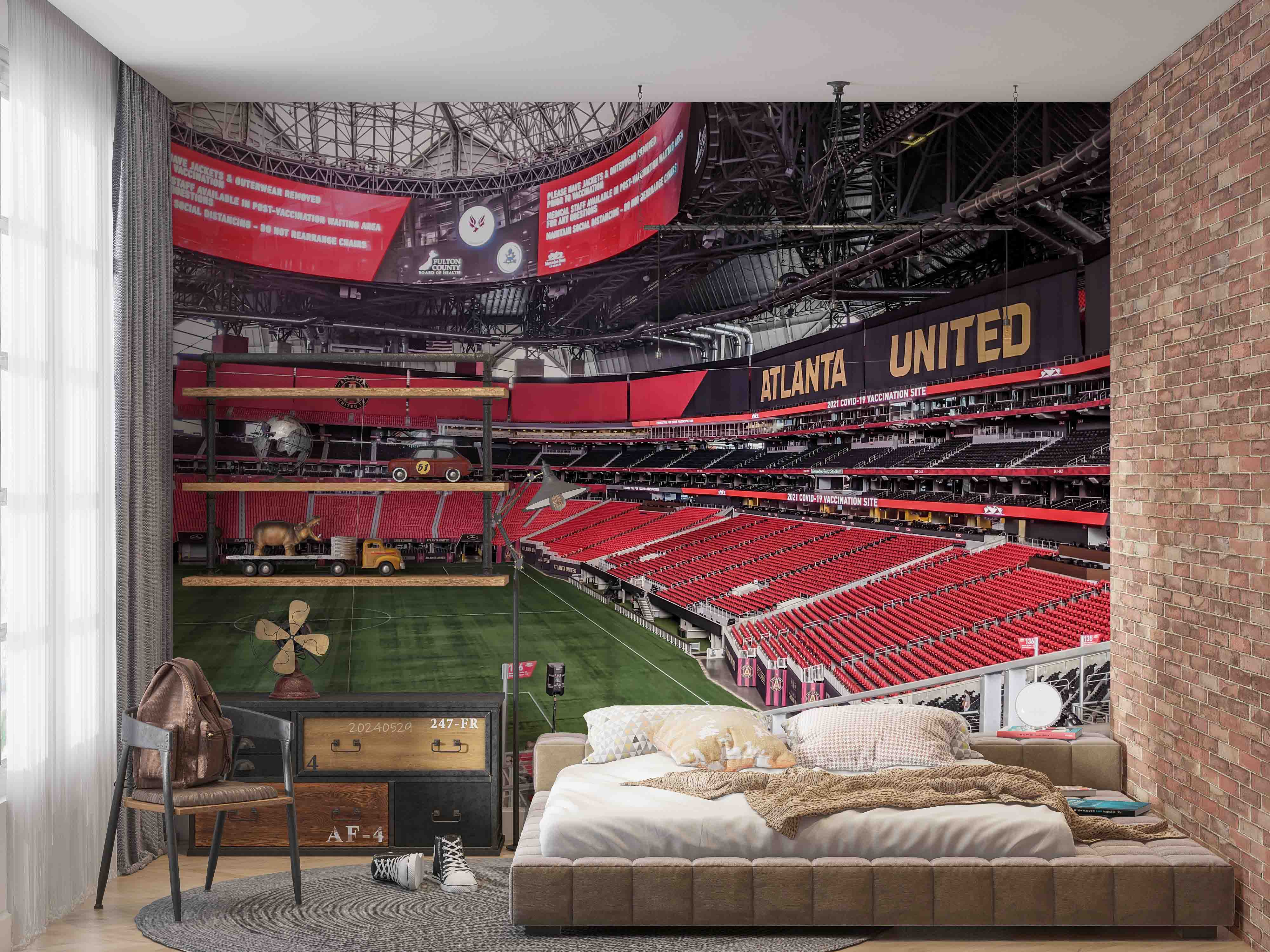 3D Architecture Stadium Auditorium Screen Letter Wall Mural Wallpaper YXL 240