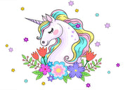 3D Animal Unicorn Floral Leaf Wall Mural Wallpaper YXL 2653
