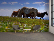 3D Blue Sky Grassland Floral Animal Horse Wallpaper Wall Mural Wall Decor Wall Art Wall Sticker Remoable Wallpaper LQH