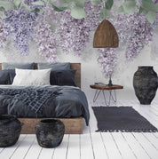 3D Watercolor Wisteria Flowers Wall Mural Wallpaper 124