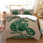 3D Motorbike Letter Quilt Cover Set Bedding Set Duvet Cover Pillowcase 433