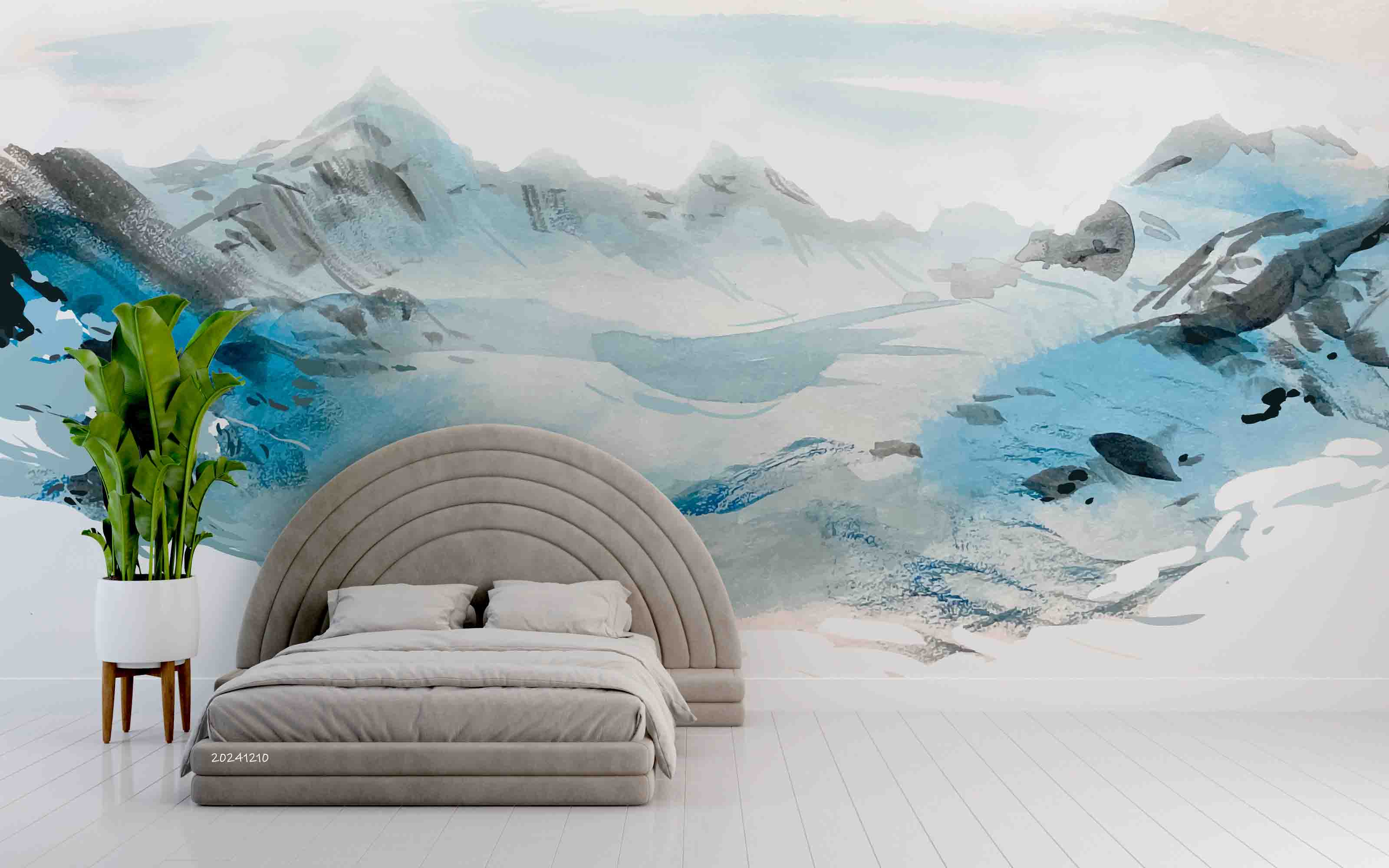 3D Blue Mountains Landscape Oil Painting Wallpaper Wall Mural Wall Decor Wall Art Wall Sticker Remoable Wallpaper LQH