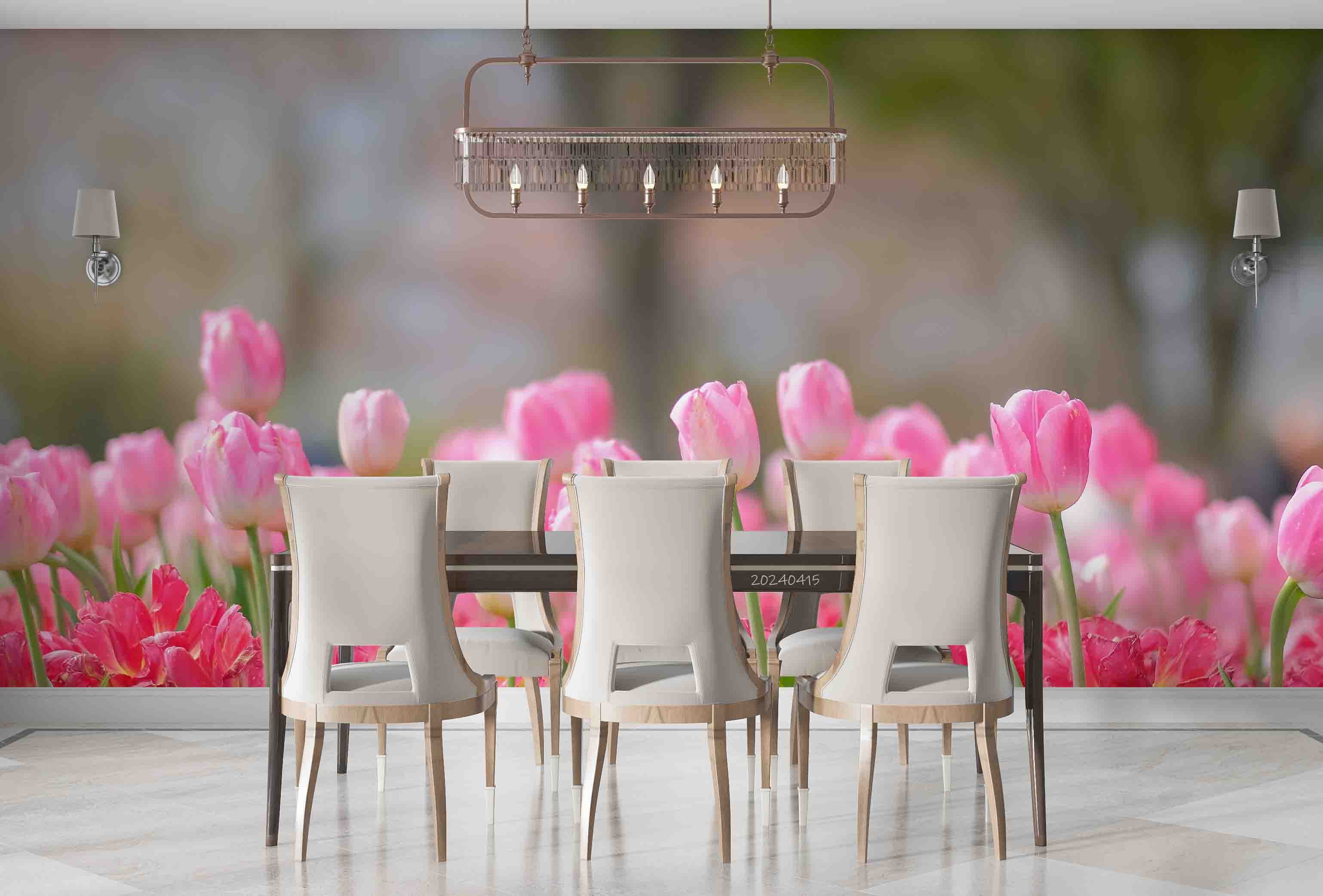 3D Pink Tulip Flower Wallpaper Wall Mural Wall Decor Wall Art Wall Sticker Remoable Wallpaper