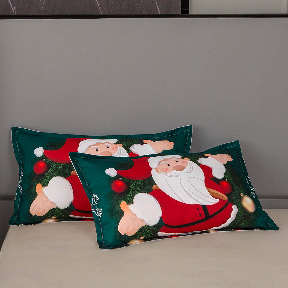3D Santa Claus Gift Socks Green Pattern Quilt Cover Set Bedding Set Duvet Cover Pillowcases 490- Jess Art Decoration