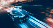 3D Blue Sports Car Wallpaper Wall Mural Wall Decor Wall Art Wall Sticker Remoable Wallpaper