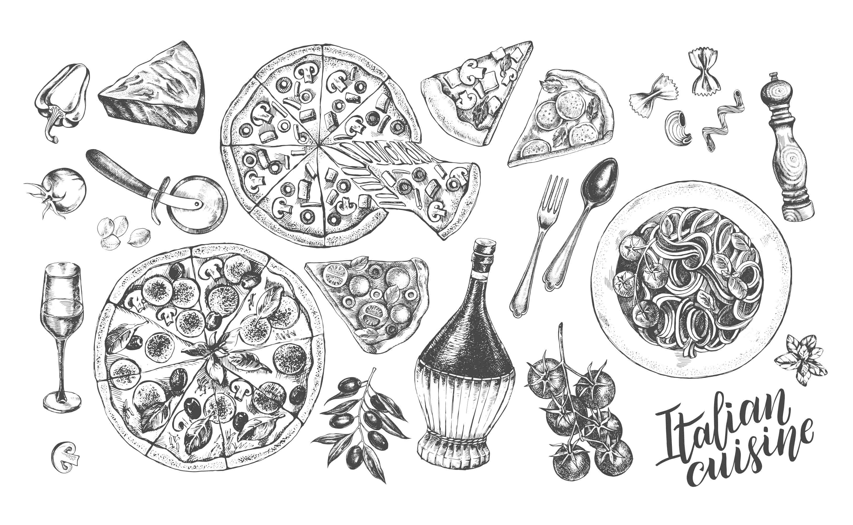 3D Restaurant Snack Bar Diner Fast Food Pizza Wall Mural Wallpaper 38