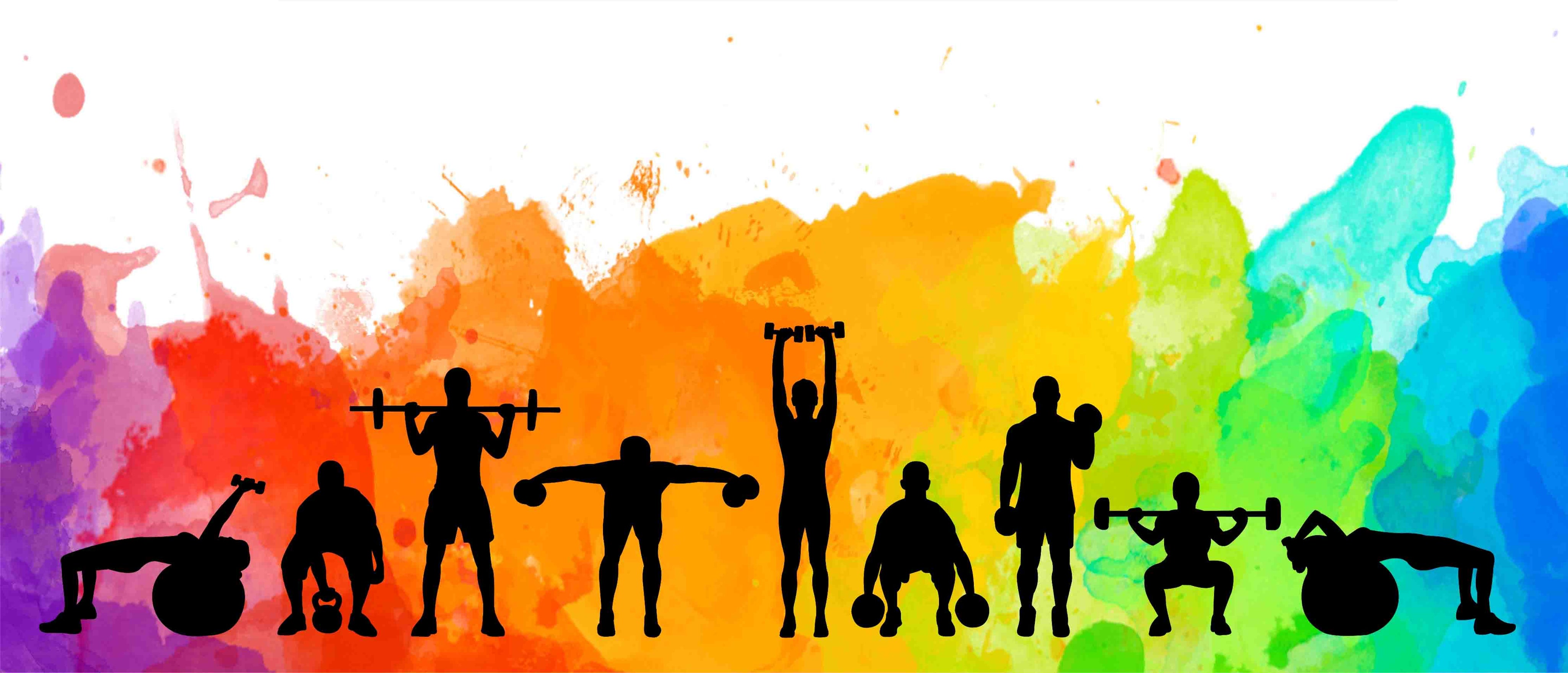 3D Gym Fitness Gymnasium Dumbbell Wall Mural Wallpaper 44