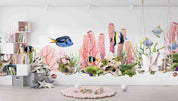 3D Animal Fish Coral Stone Wall Mural Wallpaper YXL 42