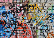 3D Graffiti Brick Letter Black Blue Wall Mural Wallpaper YXL 22- Jess Art Decoration