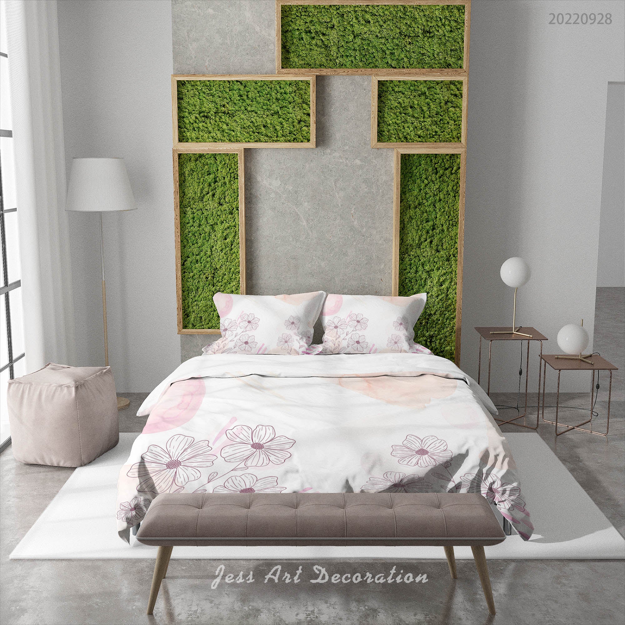 3D Floral Heronsbill Round Quilt Cover Set Bedding Set Duvet Cover Pillowcase 292