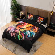 3D Colorful Lion Quilt Cover Set Bedding Set Duvet Cover Pillowcases 508- Jess Art Decoration