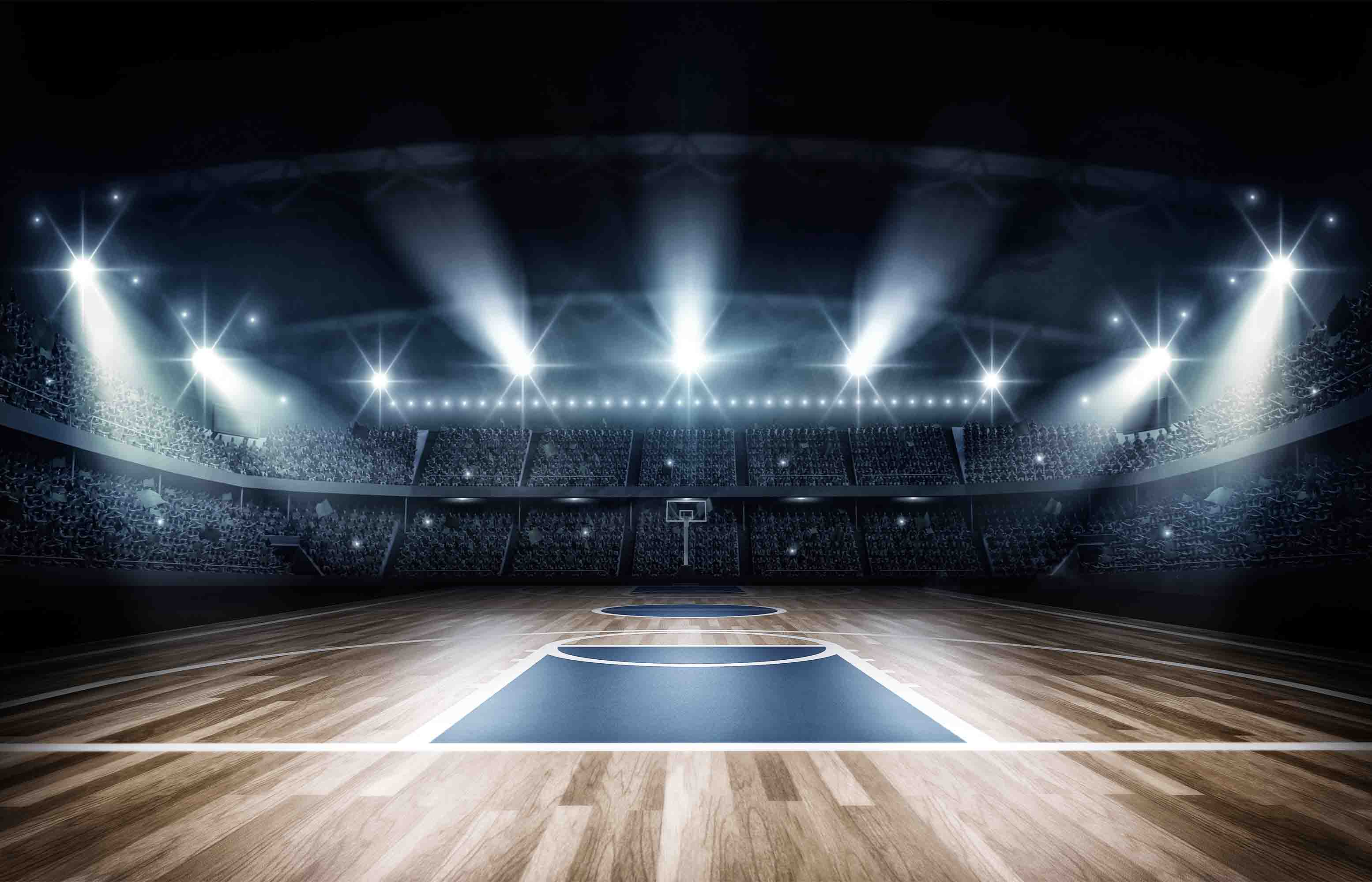 Basketball Court Lamplight Floor Wallpaper basketball wall mural for bedroom, gym or sports room - view 7