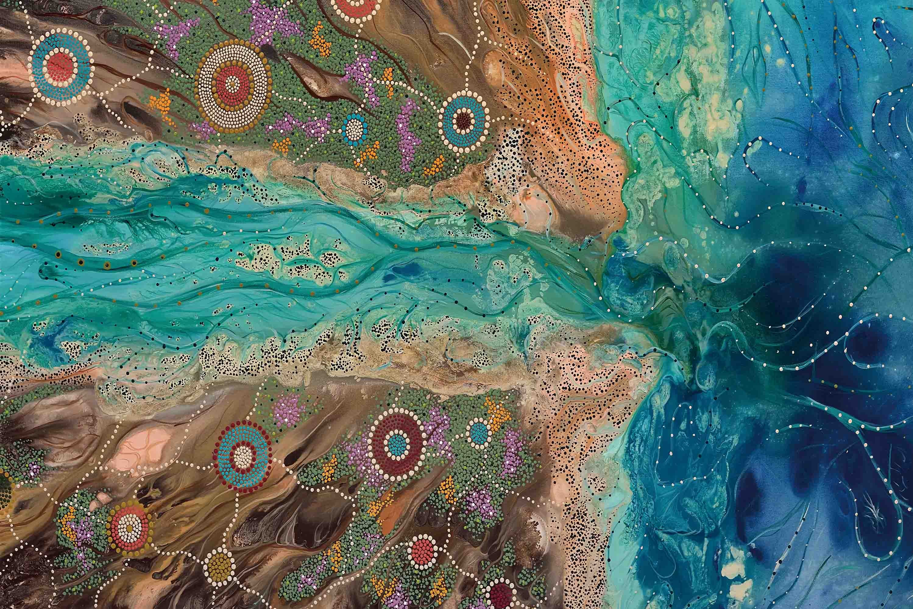 3D Abstract Ocean Mountain Wall Mural Wallpaper YXL 8- Jess Art Decoration