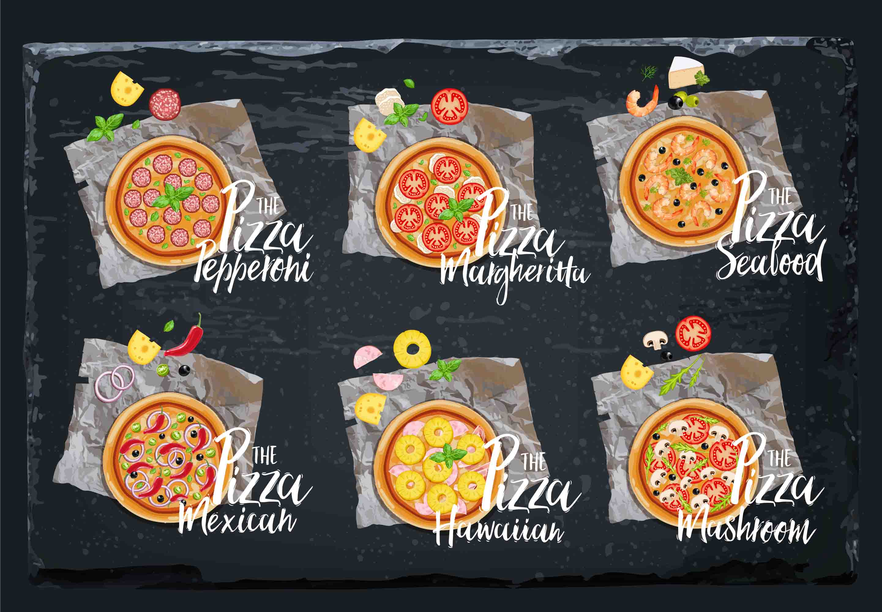 3D Restaurant Snack Bar Diner Fast Food Pizza Wall Mural Wallpaper 33