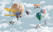 3D Aircraft Balloon Sky Cloud Wall Mural Wallpaper YXL 10- Jess Art Decoration