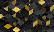 3D Retail Shop Store Market Trade Geometric Gold Black Wall Mural Wallpaper 9