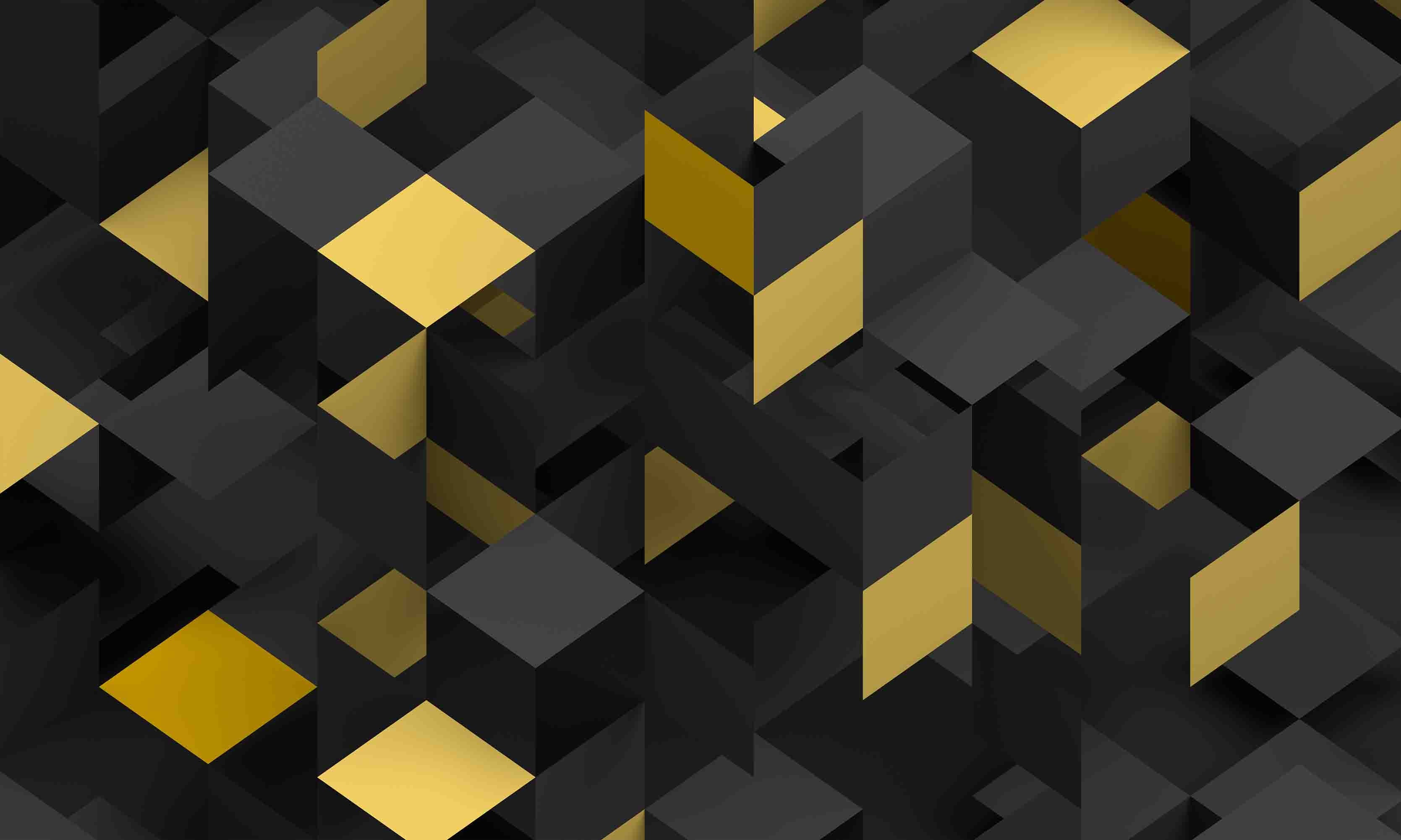 3D Retail Shop Store Market Trade Geometric Gold Black Wall Mural Wallpaper 9