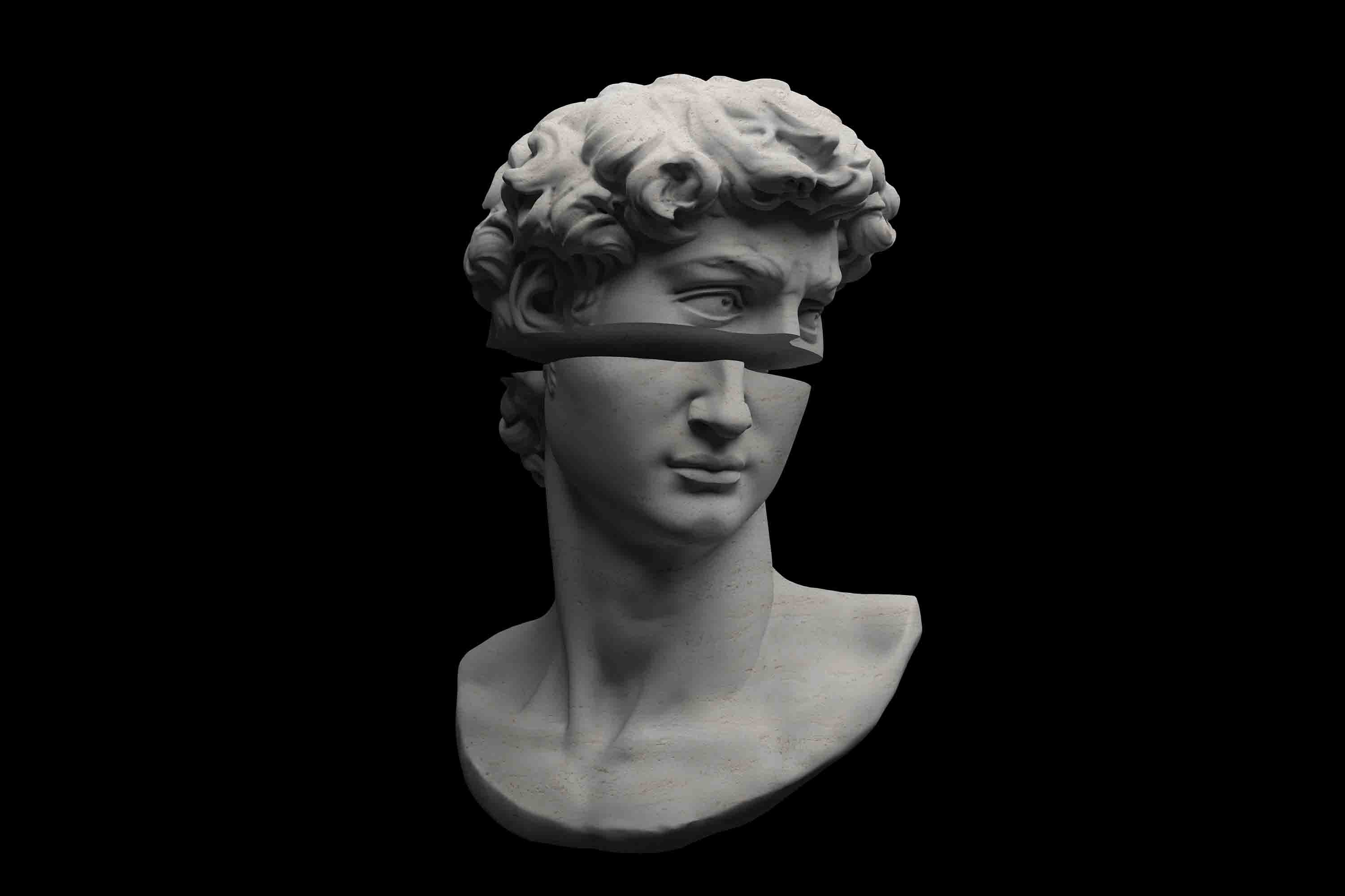 3D Retail Shop Store Market Trade David's Gypsum Statue Wall Mural Wallpaper 8