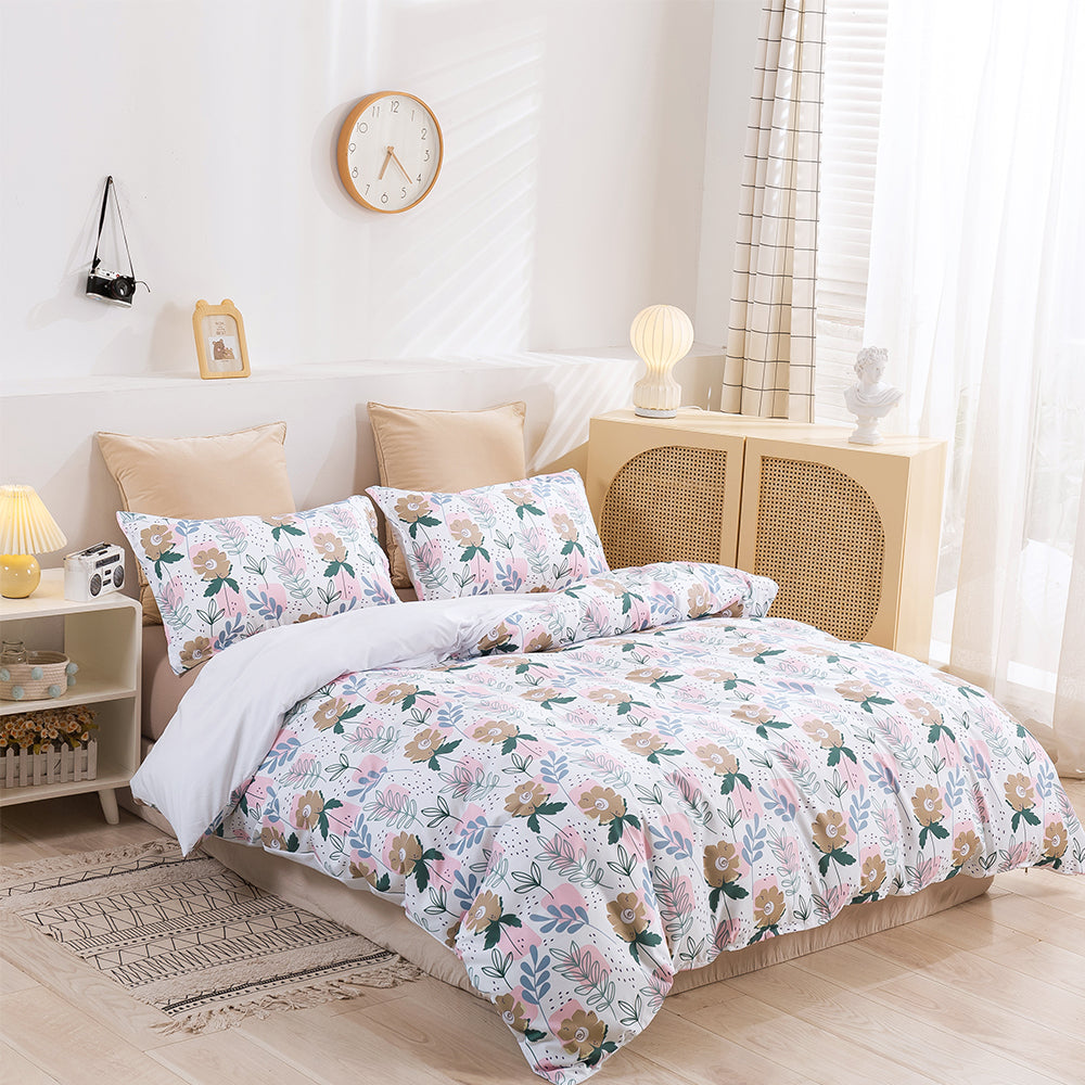 3D Leaves Floral Pattern Quilt Cover Set Bedding Set Duvet Cover Pillowcase 294- Jess Art Decoration