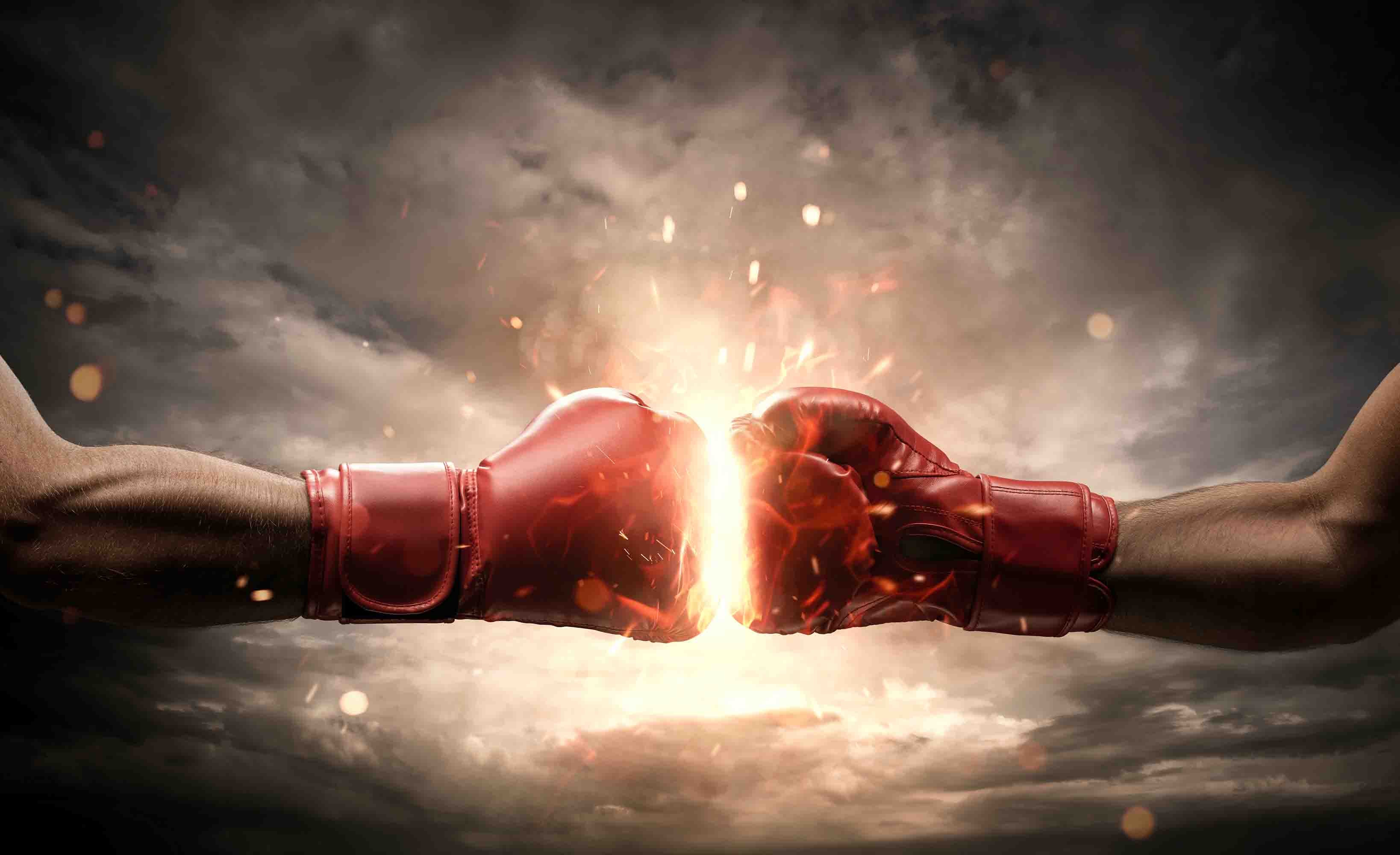3D Arm Boxing Glove Ignis Fist Bump Wall Mural Wallpaper YXL 110