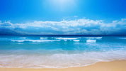 3D Sandbeach Sea Cloud Spindrift Wall Mural Wallpaper YXL 2613