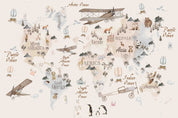 3D Animal World Aircraft Hydrogen Balloon Penuins Wall Mural Wallpaper YXL 2530