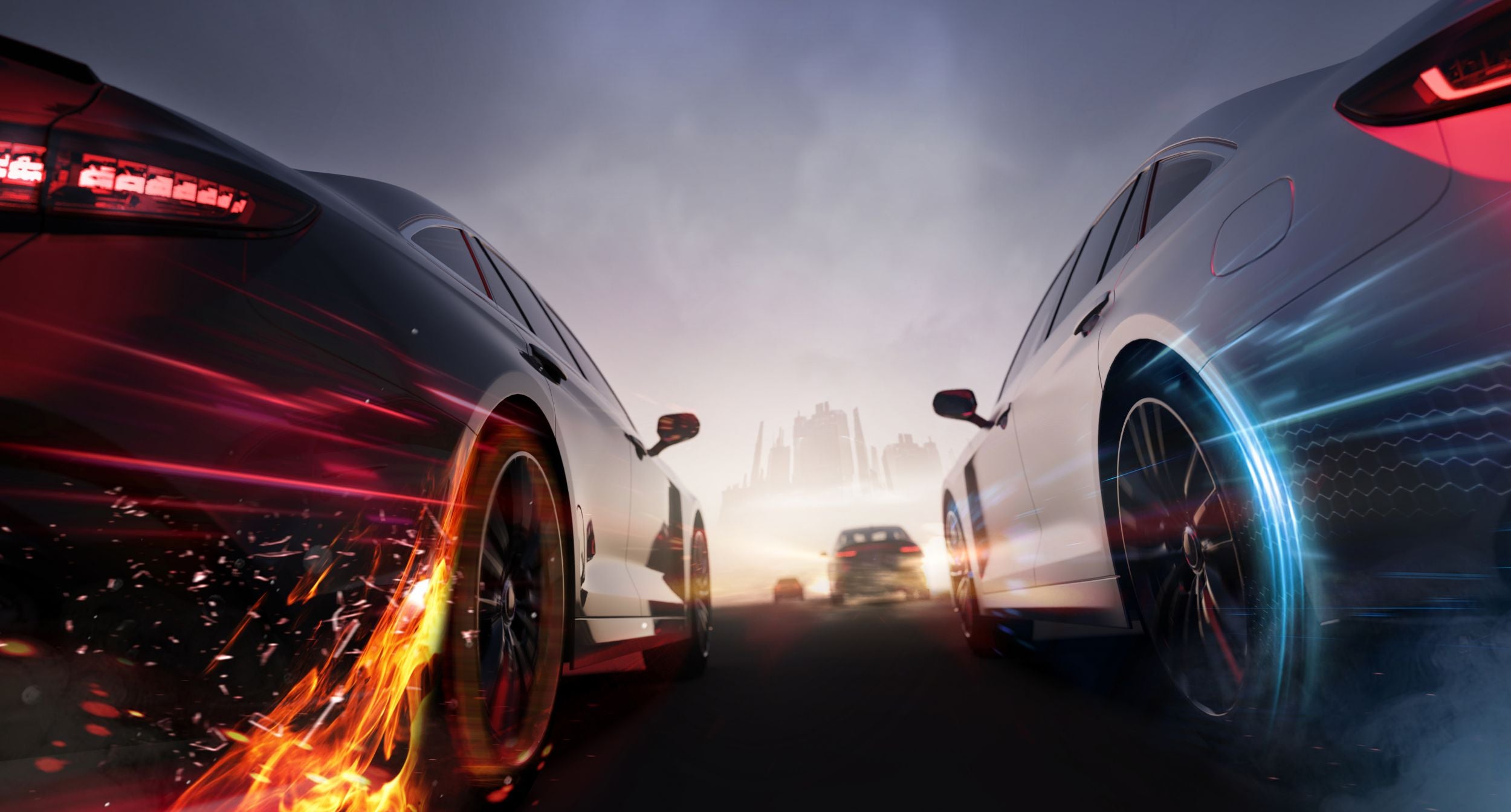 3D White Black Sports Car Wallpaper Wall Mural Wall Decor Wall Art Wall Sticker Remoable Wallpaper