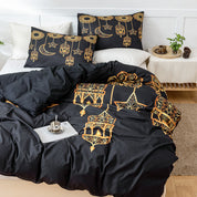 3D Lamp Black Gold Ethnic Style Quilt Cover Set Bedding Set Duvet Cover Pillowcases 555- Jess Art Decoration