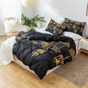 3D Lamp Black Gold Ethnic Style Quilt Cover Set Bedding Set Duvet Cover Pillowcases 555- Jess Art Decoration