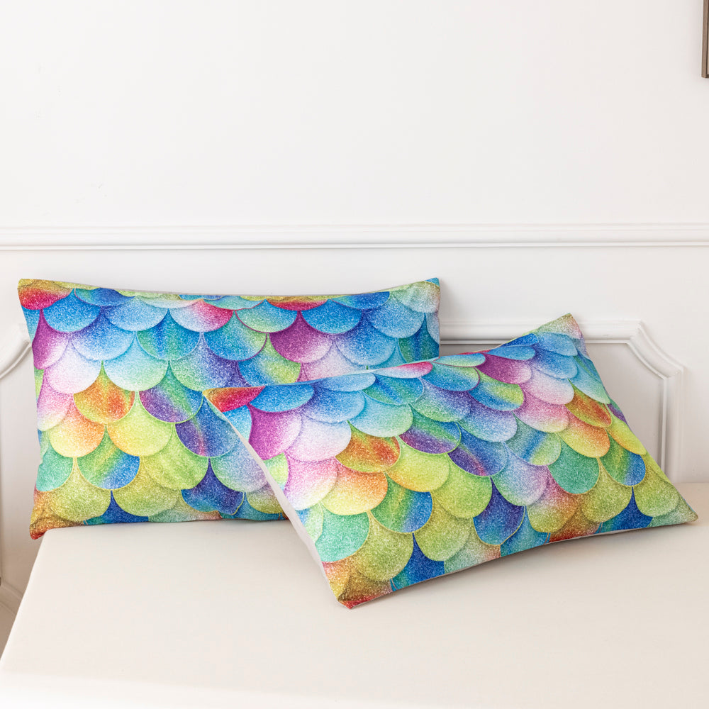 3D Scale Colorful Geometric Pattern Quilt Cover Set Bedding Set Duvet Cover Pillowcases 566- Jess Art Decoration