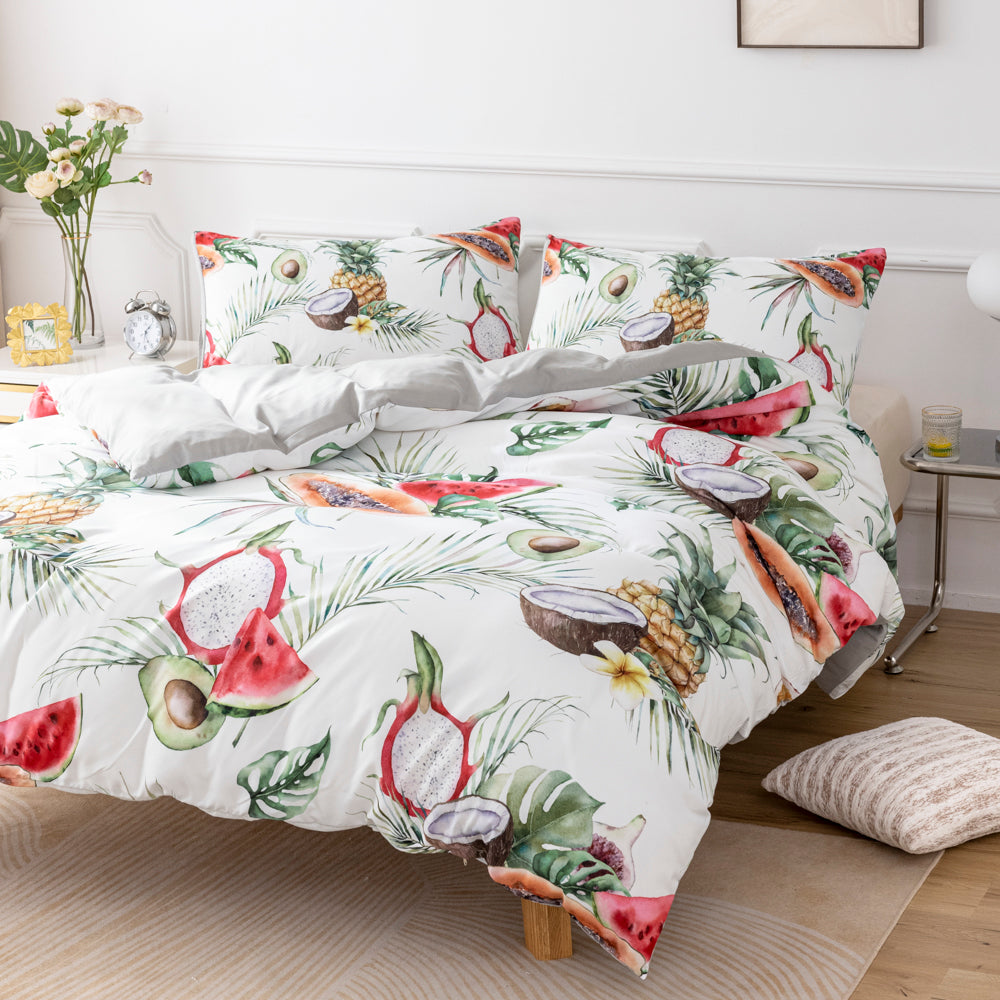 3D Watercolor Fruit Pattern Quilt Cover Set Bedding Set Duvet Cover Pillowcases 574- Jess Art Decoration